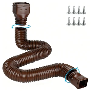 16.5ft Long Gutter Downspout Extensions Flexible, 4" Diameter Drain Downspout Extender, Down Spout Drain Extender for Rainwater Drainage, Extendable from 3.4ft to 16.5ft(1Pack Brown) 16.5ft Long Gutter Downspout Extensions Flexible, 4" Diameter Drain Downspout Extender, Down Spout Drain Extender for Rainwater Drainage, Extendable from 3.4ft to 16.5ft(1Pack Brown)