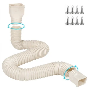 16.5ft Long Gutter Downspout Extensions Flexible, 4" Diameter Drain Downspout Extender, Down Spout Drain Extender for Rainwater Drainage, Extendable from 3.4ft to 16.5ft(1Pack Limestone) 16.5ft Long Gutter Downspout Extensions Flexible, 4" Diameter Drain Downspout Extender, Down Spout Drain Extender for Rainwater Drainage, Extendable from 3.4ft to 16.5ft(1Pack Limestone)