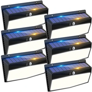 Solar Motion Sensor Lights Outdoor Waterproof with 3 Lighting Modes 6 Pack, 368 LED, Black, Cool White, Solar Powered, Security Lighting for Outside Yard Wall Garden Backyard Garage Solar Motion Sensor Lights Outdoor Waterproof with 3 Lighting Modes 6 Pack, 368 LED, Black, Cool White, Solar Powered, Security Lighting for Outside Yard Wall Garden Backyard Garage
