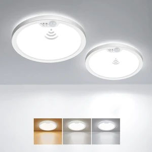 Motion Sensor Ceiling Light Wired, 8.7 Inch 3000K 4000K 5000K Selectable LED Flush Mount Light Fixture, Motion Activated Light with Timer for Hallway Stair Walk-in Closet, Non-Dimmable 2 Pack Motion Sensor Ceiling Light Wired, 8.7 Inch 3000K 4000K 5000K Selectable LED Flush Mount Light Fixture, Motion Activated Light with Timer for Hallway Stair Walk-in Closet, Non-Dimmable 2 Pack