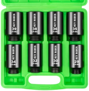 Axle Nut Impact Socket Set, 1/2" Drive Deep 12 Point 8-Piece Metric 29mm, 30mm, 32mm, 34mm, 35mm, 36mm, 38mm, 39mm Socket, Large Socket Set with Storage Case for Auto Repair, Removing Axle Nut Impact Socket Set, 1/2" Drive Deep 12 Point 8-Piece Metric 29mm, 30mm, 32mm, 34mm, 35mm, 36mm, 38mm, 39mm Socket, Large Socket Set with Storage Case for Auto Repair, Removing