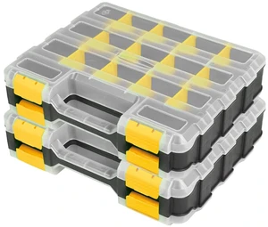 Tools Box Organizer Double Side 34 Compartments Hardware Organizers with Removable Plastic Dividers for Screws Nuts Nails Tools Box Organizer Double Side 34 Compartments Hardware Organizers with Removable Plastic Dividers for Screws Nuts Nails
