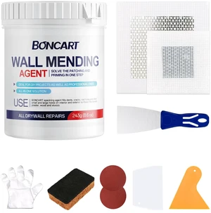 8.6Oz Drywall Patch Repair Kit Professional All-in-1 Tool Set Includes Scrapers, Sandpaper, Putty Knife, Texture Sponge, Gloves, And Aluminum Patches. For Fast Wall Hole Repair 8.6Oz Drywall Patch Repair Kit Professional All-in-1 Tool Set Includes Scrapers, Sandpaper, Putty Knife, Texture Sponge, Gloves, And Aluminum Patches. For Fast Wall Hole Repair