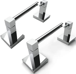 Chrome Toilet Paper Holder Wall Mount for Bathroom, 2 Pack Dual-Post Pivoting Tissue Roll Holder with Square Base, Rustproof 304 Stainless Steel, Screw-in, for Hotel Apartments, Modern Chrome Toilet Paper Holder Wall Mount for Bathroom, 2 Pack Dual-Post Pivoting Tissue Roll Holder with Square Base, Rustproof 304 Stainless Steel, Screw-in, for Hotel Apartments, Modern