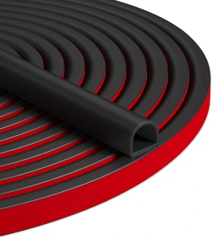 20FT Weather Stripping Door Seal, Self-Adhesive Silicone D-Shaped Seal Strip for Door Frame & Window Gaps, Soundproof Insulation Gap Filler 20FT Weather Stripping Door Seal, Self-Adhesive Silicone D-Shaped Seal Strip for Door Frame & Window Gaps, Soundproof Insulation Gap Filler