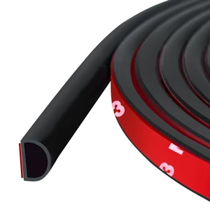 Weather Stripping Door Seal Self Adhesive Door Weather Strip Silicone D Shaped Seal Strip for Door Frame/Window Seal, 20FT, Black Color (9/16" W × 15/32" T) Weather Stripping Door Seal Self Adhesive Door Weather Strip Silicone D Shaped Seal Strip for Door Frame/Window Seal, 20FT, Black Color (9/16" W × 15/32" T)