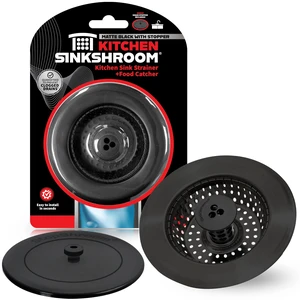 Kitchen Clog-Free Kitchen Sink Drain Strainer with Stopper - Sink Protector for Kitchen Sink, Stainless Steel, Matte Black Kitchen Clog-Free Kitchen Sink Drain Strainer with Stopper - Sink Protector for Kitchen Sink, Stainless Steel, Matte Black