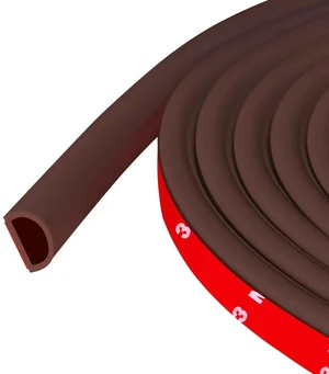 Weather Stripping Door Seal Self Adhesive Weather Strip Silicone D Shaped Door Seal Strip for Door Frame/Window Seal, 20Ft, Brown (9/16" W × 15/32" T) Weather Stripping Door Seal Self Adhesive Weather Strip Silicone D Shaped Door Seal Strip for Door Frame/Window Seal, 20Ft, Brown (9/16" W × 15/32" T)
