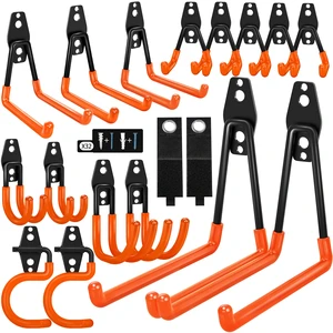 18 Pack Garage Hooks Heavy Duty - Anti-Slip Coating Garage Storage Hooks for Hanging BikeLadderGarden ToolsHose 18 Pack Garage Hooks Heavy Duty - Anti-Slip Coating Garage Storage Hooks for Hanging BikeLadderGarden ToolsHose
