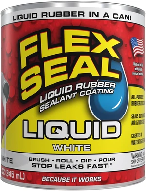 Rubber Sealant Coating, Waterproof, White, 32 oz Stops leaks fast, brush, roll, dip or pour on, UV resistant, prevents rust, corrosion, roof, basement, RV, gutters, masonry Rubber Sealant Coating, Waterproof, White, 32 oz Stops leaks fast, brush, roll, dip or pour on, UV resistant, prevents rust, corrosion, roof, basement, RV, gutters, masonry