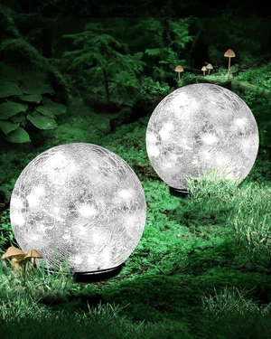 Garden Solar Ball Lights Outdoor Waterproof, 80 LED Cracked Glass Globe Ground Lights for Path Yard Patio Lawn, Outdoor Decoration Landscape White (2 Pack 5.9'') Garden Solar Ball Lights Outdoor Waterproof, 80 LED Cracked Glass Globe Ground Lights for Path Yard Patio Lawn, Outdoor Decoration Landscape White (2 Pack 5.9'')