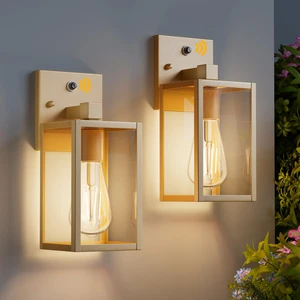 2 Pack Gold Dusk to Dawn Outdoor Front Porch Light Fixtures Wall Mount, Sensor Exterior Lantern Lamp, Outside Lights for House, Waterproof Wall Sconce, Anti Rust Coach Light for Garage Entryway 2 Pack Gold Dusk to Dawn Outdoor Front Porch Light Fixtures Wall Mount, Sensor Exterior Lantern Lamp, Outside Lights for House, Waterproof Wall Sconce, Anti Rust Coach Light for Garage Entryway