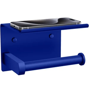 Toilet Paper Holder with Shelf Wall Mounted Toilet Paper Roll Dispenser Heavy Duty Stainless Steel Klein Blue Toilet Paper Holder with Shelf Wall Mounted Toilet Paper Roll Dispenser Heavy Duty Stainless Steel Klein Blue