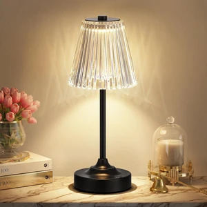 Black Cordless Rechargeable Table Lamp, Touch Battery Powered Lamp, 3 Color Modes, Crystal Acrylic Lampshade, Portable Ambient Night Light for Desk, Bedroom, Living Room, Dining Room, Kitchen, Bar Black Cordless Rechargeable Table Lamp, Touch Battery Powered Lamp, 3 Color Modes, Crystal Acrylic Lampshade, Portable Ambient Night Light for Desk, Bedroom, Living Room, Dining Room, Kitchen, Bar