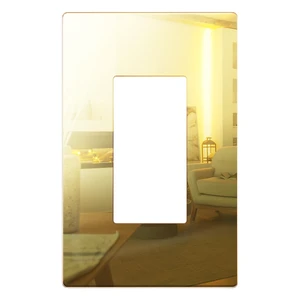 Decorator Wall Plate, Plexiglass, Mid-Size 1-Gang, Mirror Glass Gold Screwless Light Switch/Outlet Cover, Impact Resistant, Reflective, Tough And Heat Resistant, Easy Installation Decorator Wall Plate, Plexiglass, Mid-Size 1-Gang, Mirror Glass Gold Screwless Light Switch/Outlet Cover, Impact Resistant, Reflective, Tough And Heat Resistant, Easy Installation