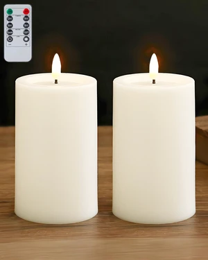 3"x4" Outdoor Waterproof Flameless Candles with Remote Timers Battery 2 Pack White Battery Operated Candles, LED Candles, Electric Fake Candles for Patio, Porch, and Lanterns Decor (Plastic) 3"x4" Outdoor Waterproof Flameless Candles with Remote Timers Battery 2 Pack White Battery Operated Candles, LED Candles, Electric Fake Candles for Patio, Porch, and Lanterns Decor (Plastic)