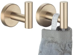 Bathroom Towel Hook Champagne Bronze, Coat Robe Clothes Hook for Bathroom Wall Mounted (Pack of 2), SUS 304 Stainless Steel 0.8mm, TH100-CB-P2 Bathroom Towel Hook Champagne Bronze, Coat Robe Clothes Hook for Bathroom Wall Mounted (Pack of 2), SUS 304 Stainless Steel 0.8mm, TH100-CB-P2