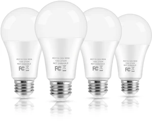 LED Light Bulbs, 100 Watt Equivalent A19 LED Bulbs, 13W 2700K Warm White 1500 Lumens Non-Dimmable Bright E26 Edison Medium Screw Bulbs for Home Bedroom Kitchen Living Room Office Lamp, 4-Pack LED Light Bulbs, 100 Watt Equivalent A19 LED Bulbs, 13W 2700K Warm White 1500 Lumens Non-Dimmable Bright E26 Edison Medium Screw Bulbs for Home Bedroom Kitchen Living Room Office Lamp, 4-Pack