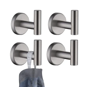 Bathroom Towel Hook, Coat Robe Clothes Bath Wall Hooks for Kitchen Garage SUS 304 Stainless Steel Thick 0.8mm, 4 Pack Brushed Finish, TH100-BN-P4 Bathroom Towel Hook, Coat Robe Clothes Bath Wall Hooks for Kitchen Garage SUS 304 Stainless Steel Thick 0.8mm, 4 Pack Brushed Finish, TH100-BN-P4