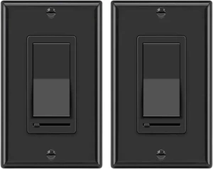 2PK Dimmer Light Switch, Single Pole or 3-Way, Wallplate Included UL Listed, LED Slide Dimmer Switch, Compatible with Dimmable LED, Incandescent, Halogen and CFL Bulbs, Gloss Black 2PK Dimmer Light Switch, Single Pole or 3-Way, Wallplate Included UL Listed, LED Slide Dimmer Switch, Compatible with Dimmable LED, Incandescent, Halogen and CFL Bulbs, Gloss Black