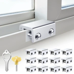 Window Locks Security, Anti-Fall Aluminum Window Stopper (12 Sets) Window Locks for Up and Down Windows & Horizontal Windows, Sturdy Sliding Window Locks Protect Your Family and Pets Window Locks Security, Anti-Fall Aluminum Window Stopper (12 Sets) Window Locks for Up and Down Windows & Horizontal Windows, Sturdy Sliding Window Locks Protect Your Family and Pets