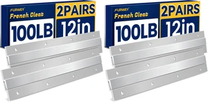 French Cleat, Picture and Mirror Hanger, Aluminum French Cleat, Headboard Wall Mounting Brackets with Screws(12 Inch-2 Pairs, Support 80 lbs) (Pack of 2) French Cleat, Picture and Mirror Hanger, Aluminum French Cleat, Headboard Wall Mounting Brackets with Screws(12 Inch-2 Pairs, Support 80 lbs) (Pack of 2)
