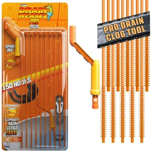 Pro Drain Weasel Sink Snake Hair Clog Remover Tool, 10 Wands Sink, Pipe, Bathroom, Bathtub Drain Cleaner, 18-inch Long, Flexible, Removable Handle, Made in The USA Pro Drain Weasel Sink Snake Hair Clog Remover Tool, 10 Wands Sink, Pipe, Bathroom, Bathtub Drain Cleaner, 18-inch Long, Flexible, Removable Handle, Made in The USA