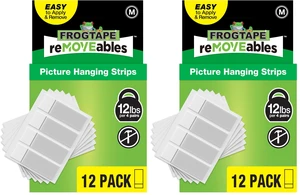 reMOVEables Medium Picture Hanging Strips, Damage-Free Removable Adhesive Wall Strips, Picture Hangers, Stick On Wall Mounting for Frames, Canvas, Home Décor, White, 12 Pairs (24 Pieces) reMOVEables Medium Picture Hanging Strips, Damage-Free Removable Adhesive Wall Strips, Picture Hangers, Stick On Wall Mounting for Frames, Canvas, Home Décor, White, 12 Pairs (24 Pieces)