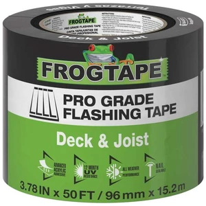 Pro Grade Deck and Joist Flashing Tape - 4 Inch Width (3.78 in. x 50 ft) - All Weather & UV Resistant Linerless Tape for Decking, Wood, Beams with Advanced Acrylic Adhesive - 13 mils - Black Pro Grade Deck and Joist Flashing Tape - 4 Inch Width (3.78 in. x 50 ft) - All Weather & UV Resistant Linerless Tape for Decking, Wood, Beams with Advanced Acrylic Adhesive - 13 mils - Black