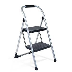 Step Stool for Adults,2 Step Ladder Folding 330lbs Anti Slip Step Stool,Foldable Ergonomic 2 Steel Stool with Wide Pedal for Home, Kitchen, Office (Sliver) Step Stool for Adults,2 Step Ladder Folding 330lbs Anti Slip Step Stool,Foldable Ergonomic 2 Steel Stool with Wide Pedal for Home, Kitchen, Office (Sliver)