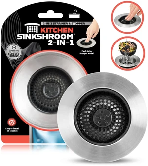 Kitchen Sink Drain Strainer, 2-in-1 Pop-Up Sink Stopper & Strainer with Removable Anti-Clog Basket, 304 Stainless Steel, Fits 3"-3.4" US Standard Drains, Easy Clean Food Catcher Kitchen Sink Drain Strainer, 2-in-1 Pop-Up Sink Stopper & Strainer with Removable Anti-Clog Basket, 304 Stainless Steel, Fits 3"-3.4" US Standard Drains, Easy Clean Food Catcher