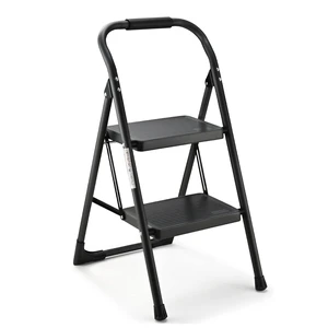 Step Stool for Adults,2 Step Ladder Folding 330lbs Anti Slip Step Stool,Foldable Ergonomic 2 Steel Stool with Wide Pedal for Home, Kitchen, Office (Matte Black) Step Stool for Adults,2 Step Ladder Folding 330lbs Anti Slip Step Stool,Foldable Ergonomic 2 Steel Stool with Wide Pedal for Home, Kitchen, Office (Matte Black)