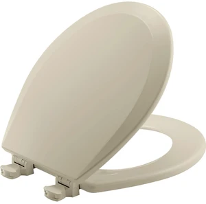 500EC Durable Wood Toilet Seat with Easy Clean Hinges, Made in USA, Round, Bone 500EC Durable Wood Toilet Seat with Easy Clean Hinges, Made in USA, Round, Bone