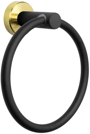 Bath Towel Ring, Bathroom Hardware Accessories-Thicken Stainless Steel Hand Towel Holder for Bathroom, Modern Round Towel Hanger Wall Mounted (Black and Gold, 1 Pack) Bath Towel Ring, Bathroom Hardware Accessories-Thicken Stainless Steel Hand Towel Holder for Bathroom, Modern Round Towel Hanger Wall Mounted (Black and Gold, 1 Pack)