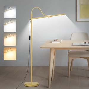 Gold Floor Lamp, 18W/2000LM Bright LED Floor Lamp for Living Room Office, Adjustable Gooseneck Dimmable Standing Task Lamp for Reading, Study, Arts, Eye Caring Craft Light for Sewing Tatoo Puzzle Gold Floor Lamp, 18W/2000LM Bright LED Floor Lamp for Living Room Office, Adjustable Gooseneck Dimmable Standing Task Lamp for Reading, Study, Arts, Eye Caring Craft Light for Sewing Tatoo Puzzle