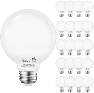 20 Pack G25 LED Bathroom Light Bulbs 3000K Soft White E26 Base 60W 500LM, 5W, CRI 85+, Non-dimmable Standard Base LED Globe Light bulbs for Bathroom Vanity Mirror 20 Pack G25 LED Bathroom Light Bulbs 3000K Soft White E26 Base 60W 500LM, 5W, CRI 85+, Non-dimmable Standard Base LED Globe Light bulbs for Bathroom Vanity Mirror