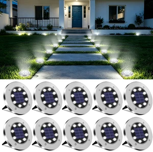 4.6inch Solar Ground Lights, Garden Solar Outdoor Waterproof Pathway Bright In-Ground Landscape Lights for Patio, Lawn, Yard, Driveway, Step and Walkway(White Light 10Packs) 4.6inch Solar Ground Lights, Garden Solar Outdoor Waterproof Pathway Bright In-Ground Landscape Lights for Patio, Lawn, Yard, Driveway, Step and Walkway(White Light 10Packs)