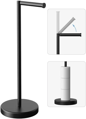 Matte Black Toilet Paper Holder Stand Free Standing Tissue Roll Holder Freestanding Toilet Paper Stand Storage for Bathroom 304 Stainless Steel Rustproof for 4 Rolls(Fits All Rolls) by Matte Black Toilet Paper Holder Stand Free Standing Tissue Roll Holder Freestanding Toilet Paper Stand Storage for Bathroom 304 Stainless Steel Rustproof for 4 Rolls(Fits All Rolls) by