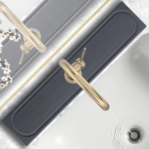 Faucet Mat for Kitchen Sink with Raised Feet, Fast Drying Diatomite Stone Sink Tray, Water Absorbent Faucet & Sink Splash Guard, Prevents Moisture Buildup, Durable Protector for Bathroom Counter Faucet Mat for Kitchen Sink with Raised Feet, Fast Drying Diatomite Stone Sink Tray, Water Absorbent Faucet & Sink Splash Guard, Prevents Moisture Buildup, Durable Protector for Bathroom Counter