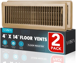 Floor Register 4x14, 2 Pack Brown Floor Vent Covers Steel Adjustable Air Supply Grille Register Vent Cover Grill for Sidewall and Floor, Vent Covers for Home Floor Floor Register 4x14, 2 Pack Brown Floor Vent Covers Steel Adjustable Air Supply Grille Register Vent Cover Grill for Sidewall and Floor, Vent Covers for Home Floor