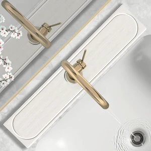 Faucet Mat for Kitchen Sink with Raised Feet, Fast Drying Diatomite Stone Sink Tray, Water Absorbent Faucet & Sink Splash Guard, Prevents Moisture Buildup, Durable Protector for Bathroom Counter Faucet Mat for Kitchen Sink with Raised Feet, Fast Drying Diatomite Stone Sink Tray, Water Absorbent Faucet & Sink Splash Guard, Prevents Moisture Buildup, Durable Protector for Bathroom Counter