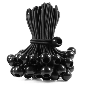Ball Bungee Cords 9 inch Black, 50-Piece Real Latex Bungee Cord, Stretch to 20 inch Ball Bungee Cords 9 inch Black, 50-Piece Real Latex Bungee Cord, Stretch to 20 inch