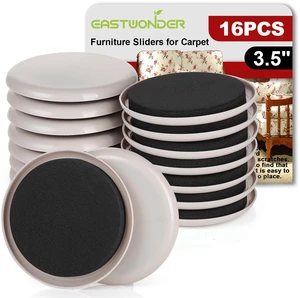 Furniture Sliders for Carpet 16 PCS - 3 1/2" Heavy Duty Furniture Movers Sliders, Reusable Moving Pads, Easily and Safely Move Any Item, Floor Protection Furniture Sliders for Carpet 16 PCS - 3 1/2" Heavy Duty Furniture Movers Sliders, Reusable Moving Pads, Easily and Safely Move Any Item, Floor Protection