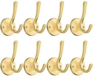 Coat Hooks for Hanging Coat Hooks for Wall Mounted Brass Wall Hooks Heavy Duty Brushed Robe Closet Hooks for Hanging Coats Entryway Metal Towel Hooks for Bathrooms (8, Gold) Coat Hooks for Hanging Coat Hooks for Wall Mounted Brass Wall Hooks Heavy Duty Brushed Robe Closet Hooks for Hanging Coats Entryway Metal Towel Hooks for Bathrooms (8, Gold)