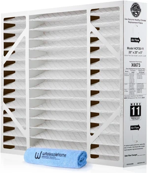 Lennox X6673 20x25x5 Air Filter MERV 11 HVAC AC Furnace Filters, Lennox Filter for Home with Cleaning Cloth, (Actual Size: 19.75 x 24.75 x 4.38 Inches) Lennox X6673 20x25x5 Air Filter MERV 11 HVAC AC Furnace Filters, Lennox Filter for Home with Cleaning Cloth, (Actual Size: 19.75 x 24.75 x 4.38 Inches)