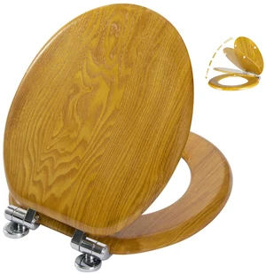 Toilet Seat Round Wood Veneer Quiet Close(Oak) Quick Release Metal Hinges, Adjustable Fit for Standard Round Toilets, Easy to Install&Clean Toilet Seat Round Wood Veneer Quiet Close(Oak) Quick Release Metal Hinges, Adjustable Fit for Standard Round Toilets, Easy to Install&Clean
