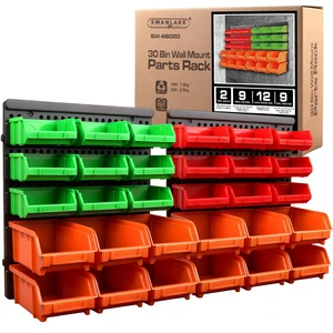 30-Bin Wall-Mounted Storage Bins, Heavy-Duty Garage Tool Organizer for Screws, Nuts, Bolts, Nails, Small Hardware Parts - Easy Installation and Customizable 30-Bin Wall-Mounted Storage Bins, Heavy-Duty Garage Tool Organizer for Screws, Nuts, Bolts, Nails, Small Hardware Parts - Easy Installation and Customizable
