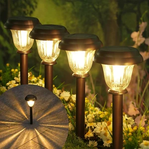 Solar Pathway Lights Outdoor Metal Glass Solar Lights Outdoor Waterproof Garden Lights 1000mAh Long-Lasting Dusk to Dawn Bright Outdoor Solar Lights for Yard Landscape Path Walkway Solar Pathway Lights Outdoor Metal Glass Solar Lights Outdoor Waterproof Garden Lights 1000mAh Long-Lasting Dusk to Dawn Bright Outdoor Solar Lights for Yard Landscape Path Walkway
