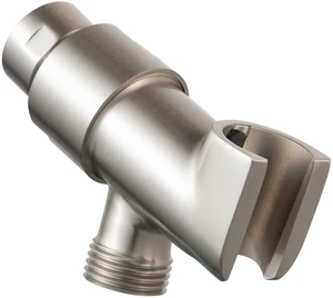 Shower Head Holder All Metal for Handheld Shower Head, Brushed Nickel Adjustable Shower Arm Mount with Solid Brass Pivot Ball, 1/2 in IPS Female Inlet and Male Outlet Shower Head Holder All Metal for Handheld Shower Head, Brushed Nickel Adjustable Shower Arm Mount with Solid Brass Pivot Ball, 1/2 in IPS Female Inlet and Male Outlet