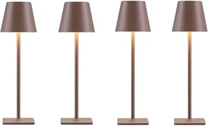 4 Pack Brown Cordless Table Lamps-Wireless Rechargeable Lamps Bulk of 4,Waterproof Outdoor Table Lamp for Patio/Restaurant/Dinner Dining Tabletop Lights/Kitchen,Multiple Battery Operated Lamps 4 Pack Brown Cordless Table Lamps-Wireless Rechargeable Lamps Bulk of 4,Waterproof Outdoor Table Lamp for Patio/Restaurant/Dinner Dining Tabletop Lights/Kitchen,Multiple Battery Operated Lamps